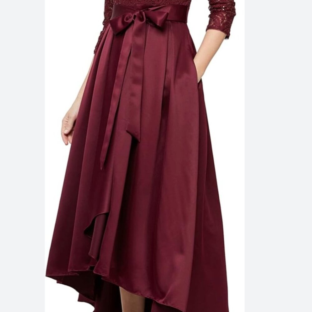 Sequin Lace High-Low Cocktail Ballgown Dress